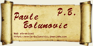 Pavle Bolunović vizit kartica